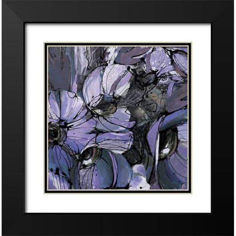 Purple Poppies II Black Modern Wood Framed Art Print with Double Matting by Eaton, Winnie