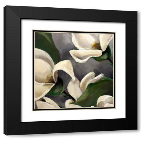 Magnolia I Black Modern Wood Framed Art Print with Double Matting by Eaton, Winnie