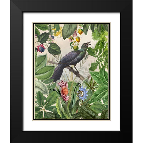 The Birds Green Garden Black Modern Wood Framed Art Print with Double Matting by Haase, Andrea