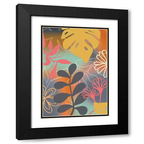 Botany Love Black Modern Wood Framed Art Print with Double Matting by Haase, Andrea