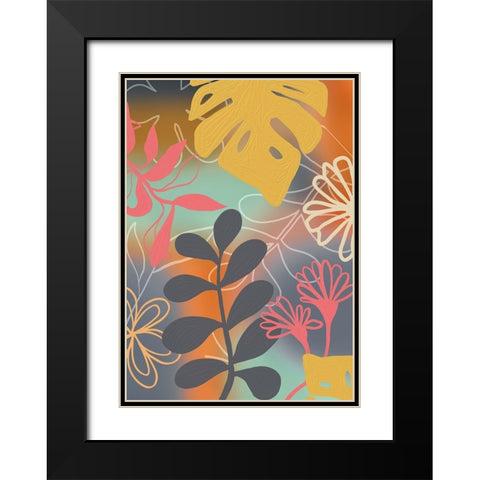 Botany Love Black Modern Wood Framed Art Print with Double Matting by Haase, Andrea