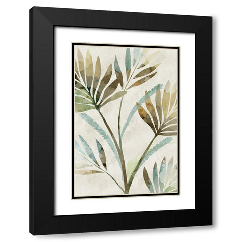 Leaf Shadows Black Modern Wood Framed Art Print with Double Matting by Kouta, Flora