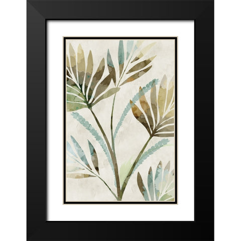 Leaf Shadows Black Modern Wood Framed Art Print with Double Matting by Kouta, Flora