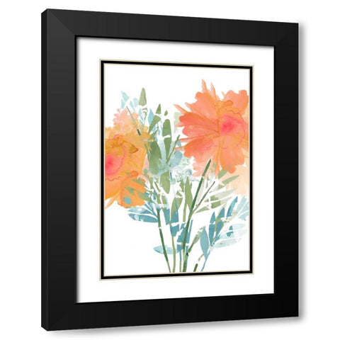 Orange Poppies I Black Modern Wood Framed Art Print with Double Matting by Kouta, Flora