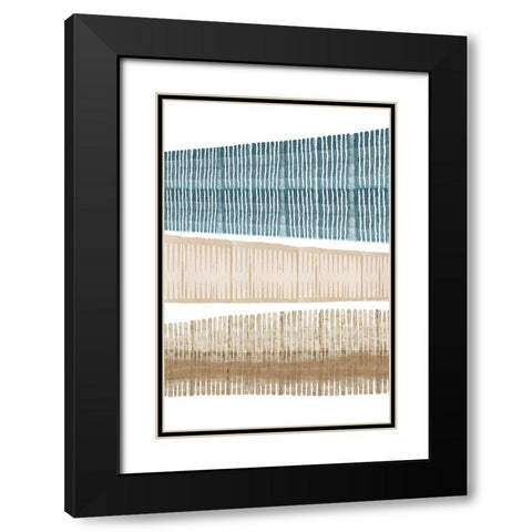 Wood Grain II Black Modern Wood Framed Art Print with Double Matting by Kouta, Flora