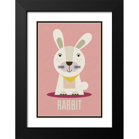 Rabbit Kids Nursery Black Modern Wood Framed Art Print with Double Matting by Williams, Gary