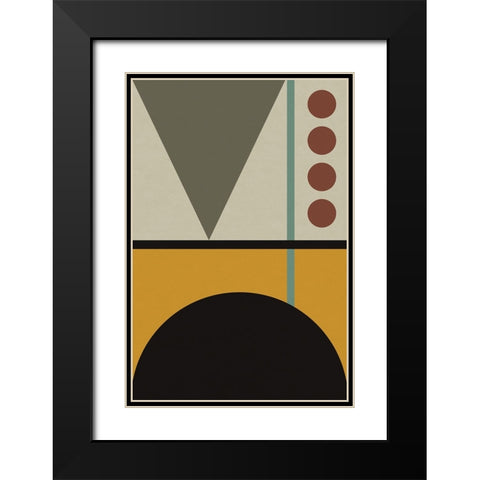 Abstract Geometric II Black Modern Wood Framed Art Print with Double Matting by Williams, Gary