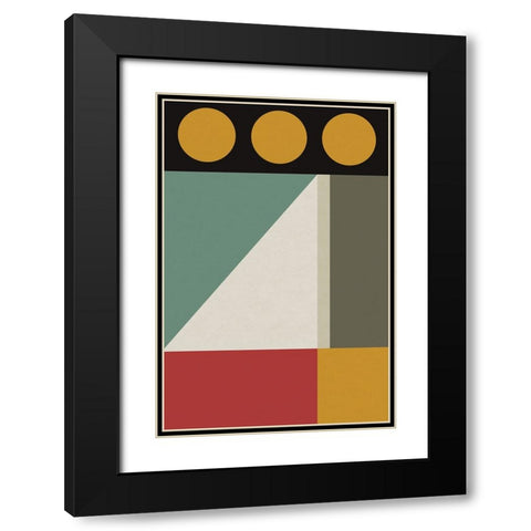Abstract Geometric V Black Modern Wood Framed Art Print with Double Matting by Williams, Gary