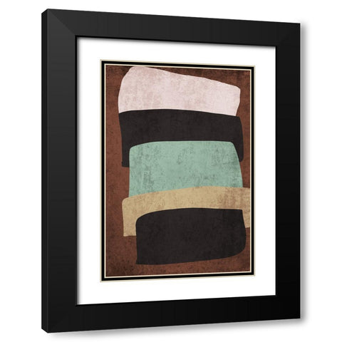 Mid Century Modern Art Abstract Shapes I Black Modern Wood Framed Art Print with Double Matting by Orlov, Irena