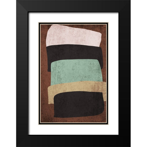 Mid Century Modern Art Abstract Shapes I Black Modern Wood Framed Art Print with Double Matting by Orlov, Irena