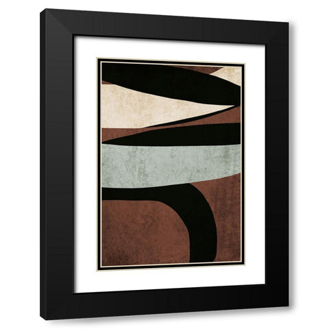 Mid Century Modern Art Abstract Shapes II Black Modern Wood Framed Art Print with Double Matting by Orlov, Irena