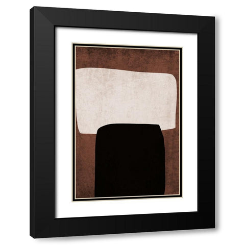 Mid Century Modern Art Abstract Shapes VI Black Modern Wood Framed Art Print with Double Matting by Orlov, Irena