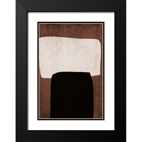 Mid Century Modern Art Abstract Shapes VI Black Modern Wood Framed Art Print with Double Matting by Orlov, Irena