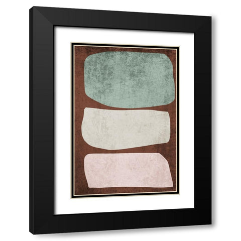 Mid Century Modern Art Abstract Shapes VII Black Modern Wood Framed Art Print with Double Matting by Orlov, Irena