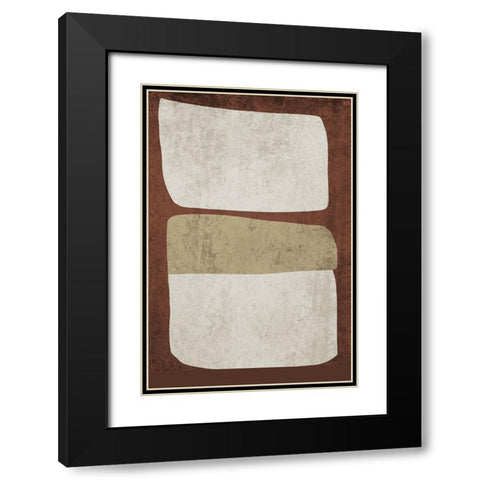 Mid Century Modern Art Abstract Shapes X Black Modern Wood Framed Art Print with Double Matting by Orlov, Irena