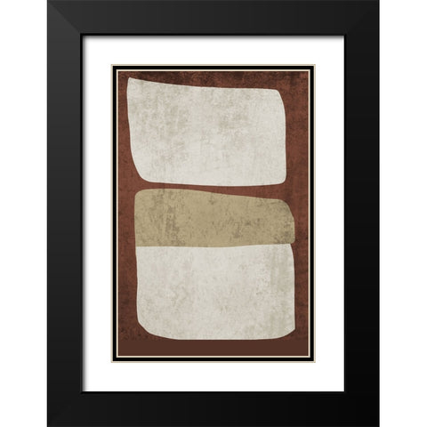 Mid Century Modern Art Abstract Shapes X Black Modern Wood Framed Art Print with Double Matting by Orlov, Irena