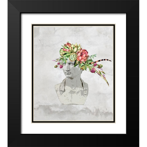 Bust And Bouquet II Black Modern Wood Framed Art Print with Double Matting by Smith, Karen