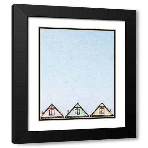 Rooftop Trio Black Modern Wood Framed Art Print with Double Matting by Curinga, Kim