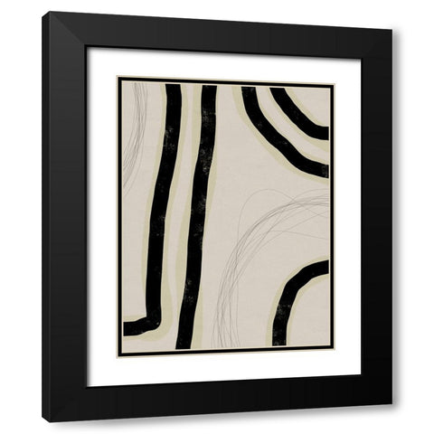 Ivory Stone II Black Modern Wood Framed Art Print with Double Matting by Holman, Nicholas