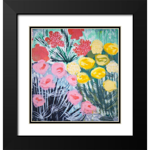 Garden Excitement Black Modern Wood Framed Art Print with Double Matting by Hampe, Shelley