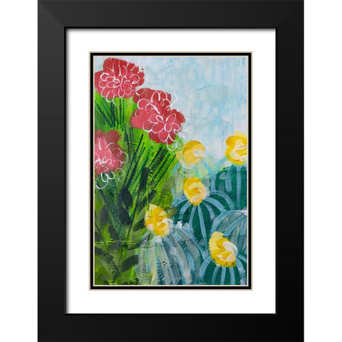 Cactus Sun Black Modern Wood Framed Art Print with Double Matting by Hampe, Shelley