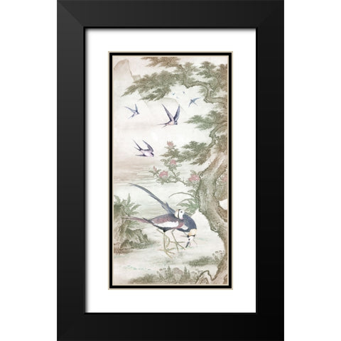Chinoiserie I Black Modern Wood Framed Art Print with Double Matting by Hunziker, Steve