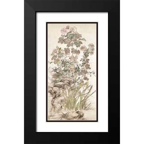 Chinoiserie V Black Modern Wood Framed Art Print with Double Matting by Hunziker, Steve