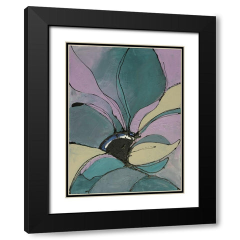 Pastel Flowers I Black Modern Wood Framed Art Print with Double Matting by Eaton, Winnie