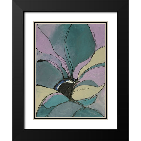 Pastel Flowers I Black Modern Wood Framed Art Print with Double Matting by Eaton, Winnie