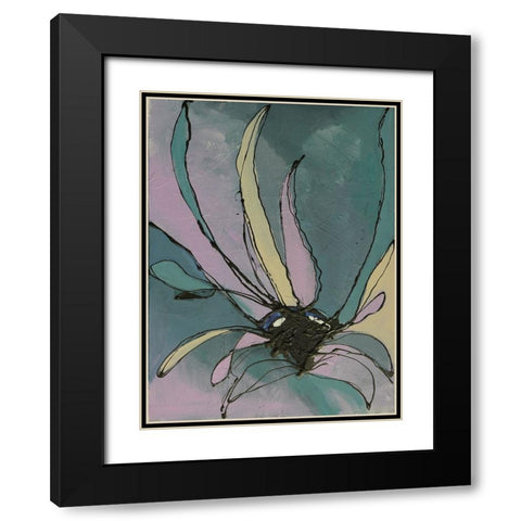 Pastel Flowers II Black Modern Wood Framed Art Print with Double Matting by Eaton, Winnie