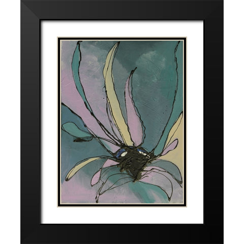 Pastel Flowers II Black Modern Wood Framed Art Print with Double Matting by Eaton, Winnie