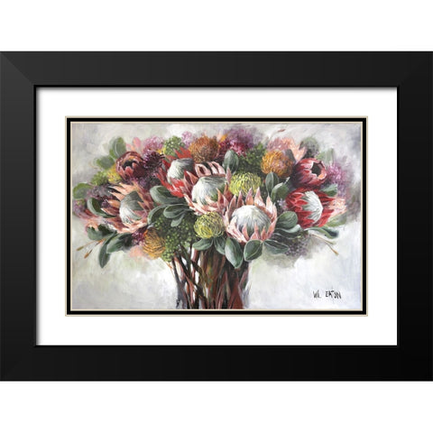 Proteas Black Modern Wood Framed Art Print with Double Matting by Eaton, Winnie