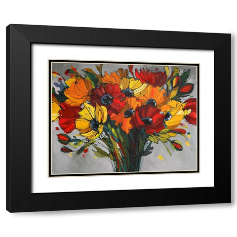 Poppies In Color Black Modern Wood Framed Art Print with Double Matting by Eaton, Winnie