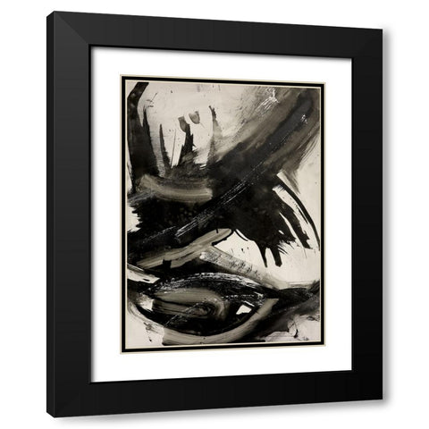 Splash II Black Modern Wood Framed Art Print with Double Matting by Eaton, Winnie