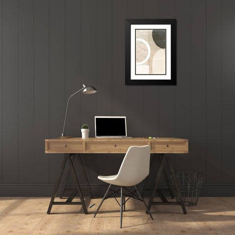 Blush Harmony II Black Modern Wood Framed Art Print with Double Matting by Kouta, Flora