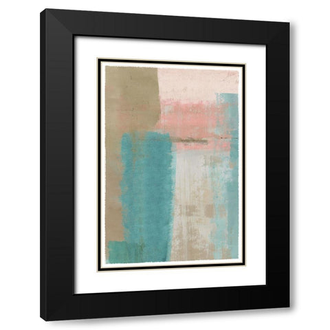 Pastel Blush II Black Modern Wood Framed Art Print with Double Matting by Kouta, Flora