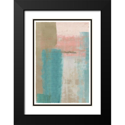 Pastel Blush II Black Modern Wood Framed Art Print with Double Matting by Kouta, Flora