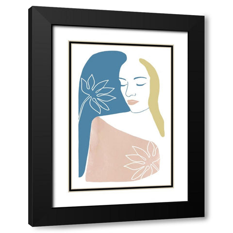 Santorini Days II Black Modern Wood Framed Art Print with Double Matting by Kouta, Flora