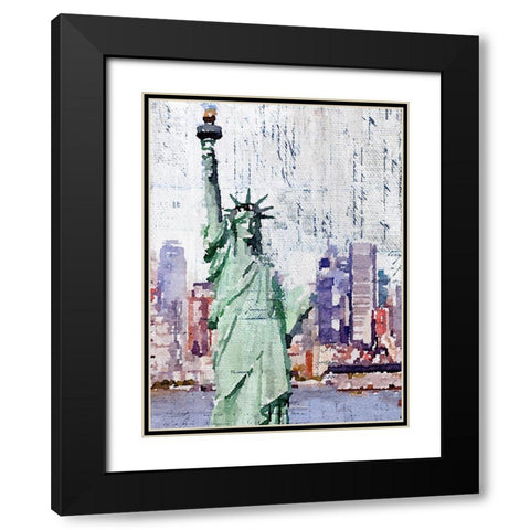 America Black Modern Wood Framed Art Print with Double Matting by Orlov, Irena