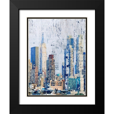 New York City Black Modern Wood Framed Art Print with Double Matting by Orlov, Irena