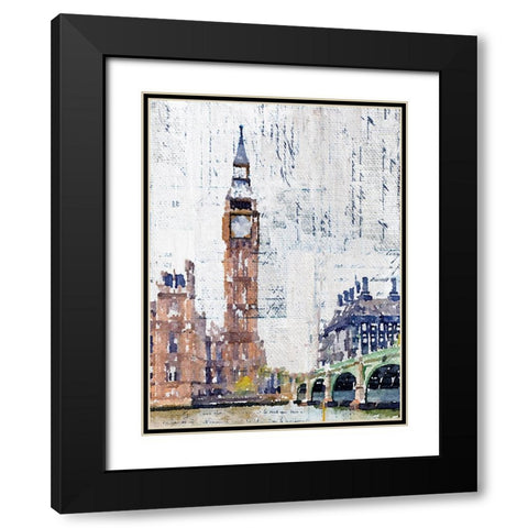 London I Black Modern Wood Framed Art Print with Double Matting by Orlov, Irena