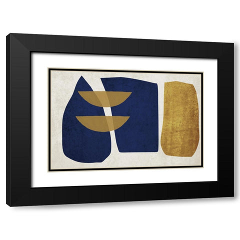 Simple Shapes, Geometric Shapes Composition I Black Modern Wood Framed Art Print with Double Matting by Orlov, Irena