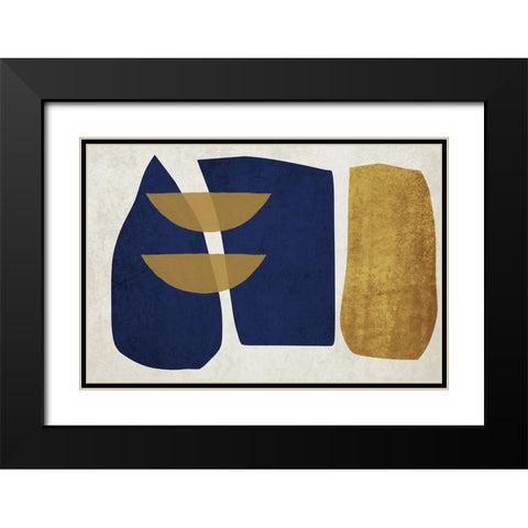 Simple Shapes, Geometric Shapes Composition I Black Modern Wood Framed Art Print with Double Matting by Orlov, Irena