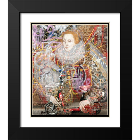 Elizabeth Graffiti, With a Touch of Modern Black Modern Wood Framed Art Print with Double Matting by Orlov, Irena