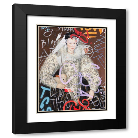 Marcus Gheeraerts the Younger Portrait of a Lady, With a Touch of Modern Black Modern Wood Framed Art Print with Double Matting by Orlov, Irena