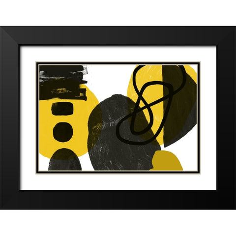 Simple Shapes, Geometric Shapes Composition II Black Modern Wood Framed Art Print with Double Matting by Orlov, Irena