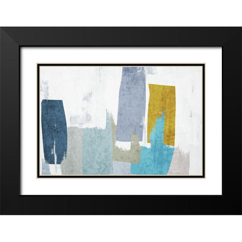 Geometric Shapes Composition II Black Modern Wood Framed Art Print with Double Matting by Orlov, Irena