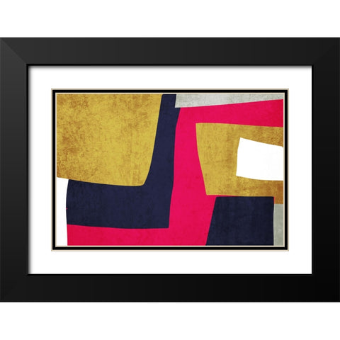 Geometric Shapes Composition VI Black Modern Wood Framed Art Print with Double Matting by Orlov, Irena