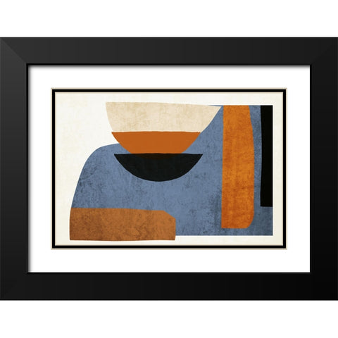 Geometric Shapes Composition VII Black Modern Wood Framed Art Print with Double Matting by Orlov, Irena