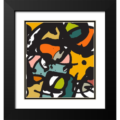 Abstract Graffiti II Black Modern Wood Framed Art Print with Double Matting by Orlov, Irena